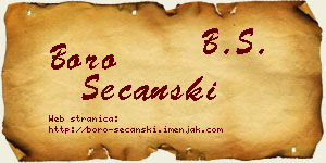 Boro Sečanski vizit kartica